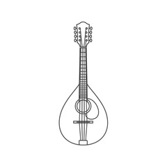 Naklejka premium Outline of Mandolin on White Background - Musical Instrument Icon