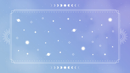 宇宙 神秘 スピリチュアル 星 幻想 配信 サムネイル バナー デザイン 背景 イラスト   © ラムネマテリアル（公式）