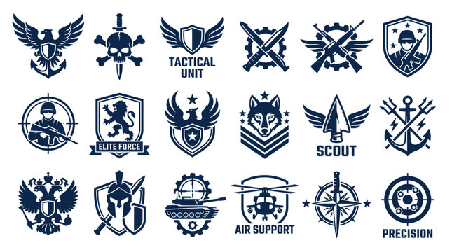 Military Emblems and Badges Collection: Tactical Units, Elite Force, Air Support