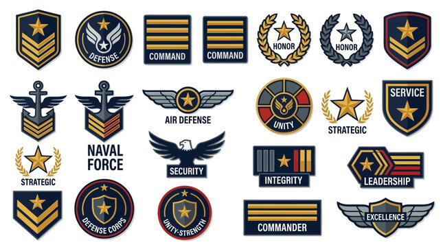 Military Insignia Collection: Badges, Emblems, Patches & Ranks