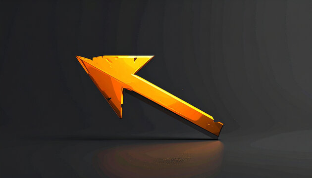 Golden arrow pointing upward with broken edges