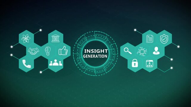 Insight Generation Technology Interface with Smart Predictive Analytics and Digital Systems 4k animation video