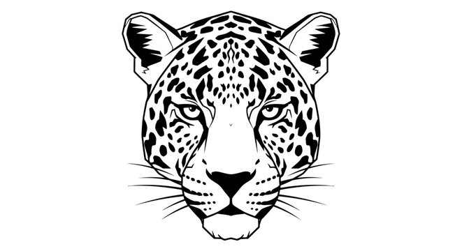 Leopard Head Silhouette Vector Graphic Art