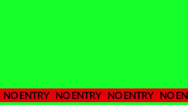 No Entry Warning Banner Text Animation for Restricted Area Notice in 4k animation with alpha channel no entry warning animation on transparent background 