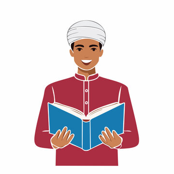 Man in Turban Reading a Book