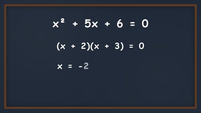 Animated Math Equation on Chalkboard