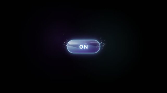 Futuristic neon button animation