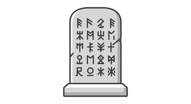 Ancient Rune Stone with Mysterious Symbols