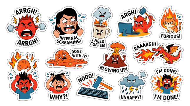 Angry Characters and Symbols of Stress Collection