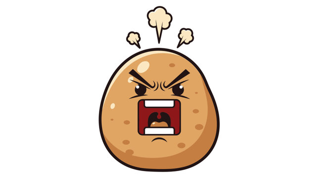 Angry Potato Character Cartoon