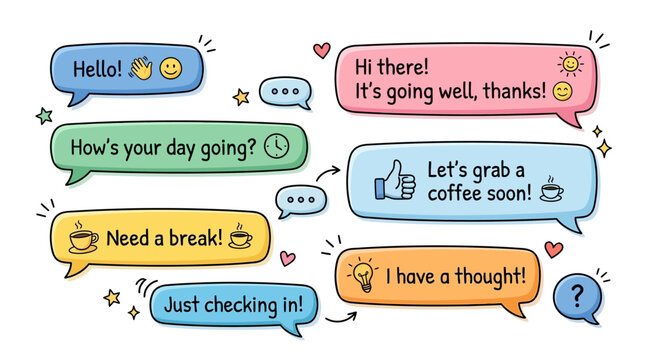 Colorful Text Message Bubbles: Digital Communication Concept