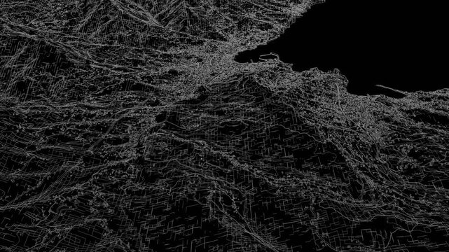 3D looped animation of city - Rapallo Italy