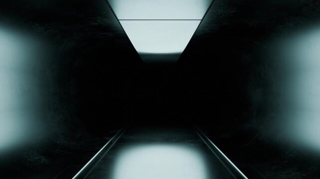 Futuristic Dark Teal Tunnel Loop Motion Graphics Background for Digital Journeys Sci-Fi Exploration and Abstract Technology Concepts