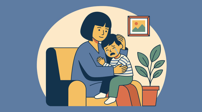 Mother Comforting Crying Child &ndash; Unconditional Parental Love