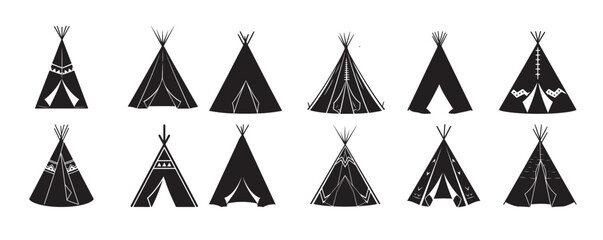  teepee silhouette white background  © Hinsoor