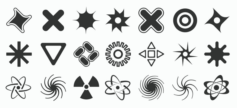 yk trendy shapes signs and symbols millennial abstract 