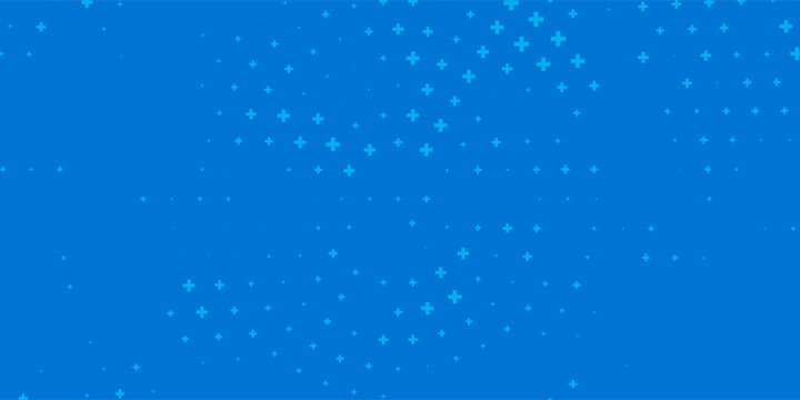 Blue Mathematical Plus Symbols Pattern. Math Design Elements Background. Medical Tech Background. Vector Illustration.
