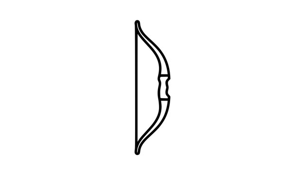 Simple Archer Bow Outline Icon Minimal Archery Symbol Vector Illustration for UI Design