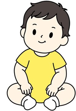 Cute Baby Sitting and Waving