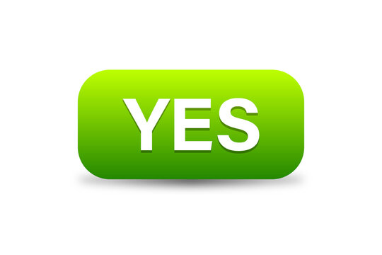 Green Yes Button Modern Minimalist Style Confirmation Mood isolated on Transparent Background