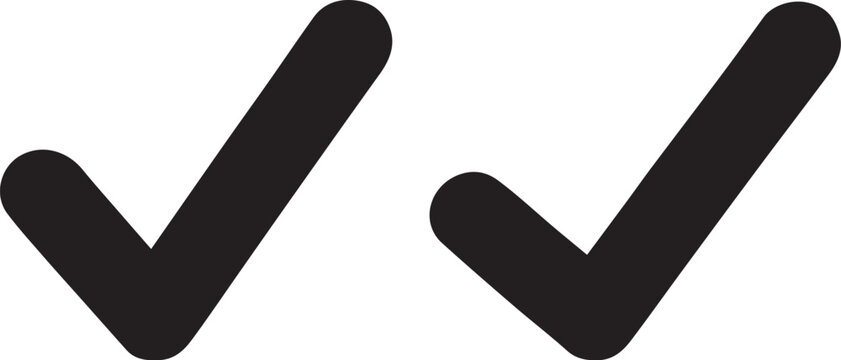 Two black checkmarks on white background vector graphic symbol tick marks confirmation icons
