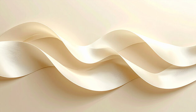 Wavy cream ribbon texture abstract background design element