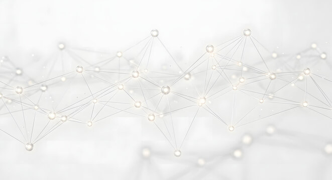 Abstract White Node Network with Geometric Connections on Clean Light Background, ai abstract node network background, 