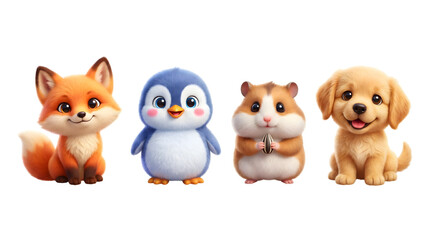 Obraz premium Cute Penguin Hamster Animal Mascot PNG Isolated Transparent Background Suitable for Gaming Stream Trend Aesthetic