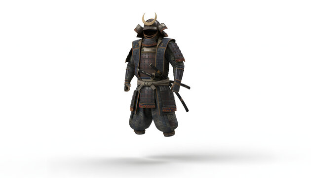 Samurai Warrior in Traditional Armor.