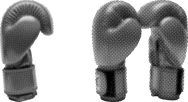 Halftone illustration of two black socks on white background