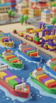 Colorful plastic building blocks scattered on surface.