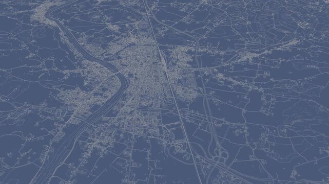3D looped animation of city - Empoli Italy