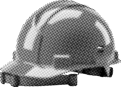 Halftone illustration of a safety helmet on white background  protective gear