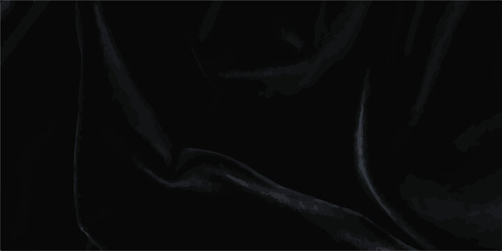 Luxurious black velvet fabric with soft folds and ripples smooth texture fabric background luxury background textile texture dark