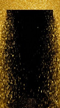 Abstract gold glittering frame with black center for text or design