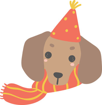 Birthday Dachshund celebration clip art