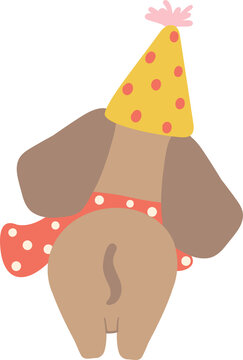 Birthday Dachshund celebration clip art
