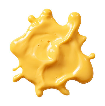 Melted cheese sauce isolated on white background with clipping path, concept of condiments and dressing