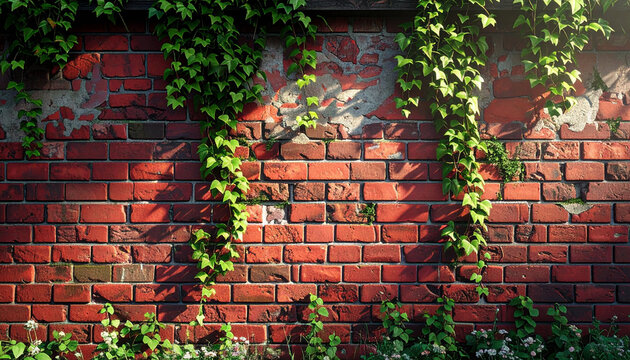 Brick wall and vines