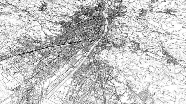 3D looped animation of city - Florence Italy
