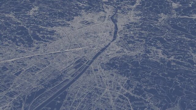 3D looped animation of city - Florence Italy