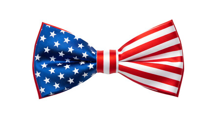 Fototapeta premium American flag bow tie isolated on transparent background