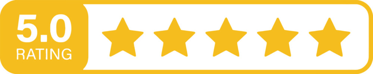 Obraz premium Five gold star rating graphic customer review assessment vector illustration