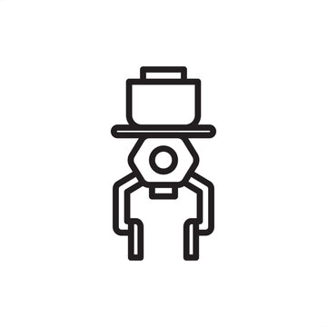 Magnetic end effector icon symbolizing magnetic gripping, representing hardware, factory tools, robotics gear, safety systems, and logistics for ferrous metal handling and automated part assembly.