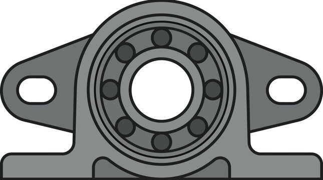 Close-up view of precision steel ball bearing unit in industrial mechanical setting
