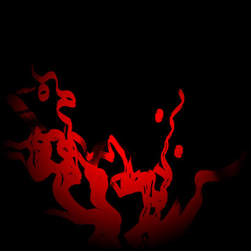 Abstract liquid red fire and smoke background on black. 