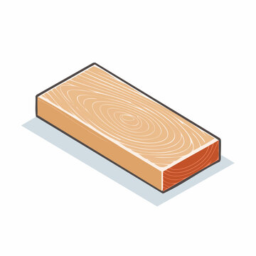 Isometric illustration of a wooden plank
