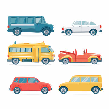 Collection of Diverse Cartoon Vehicles