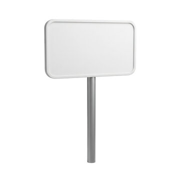 Minimalist blank road sign on a pole