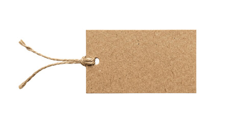 Brown kraft paper gift tag with jute twine © PNG Lab